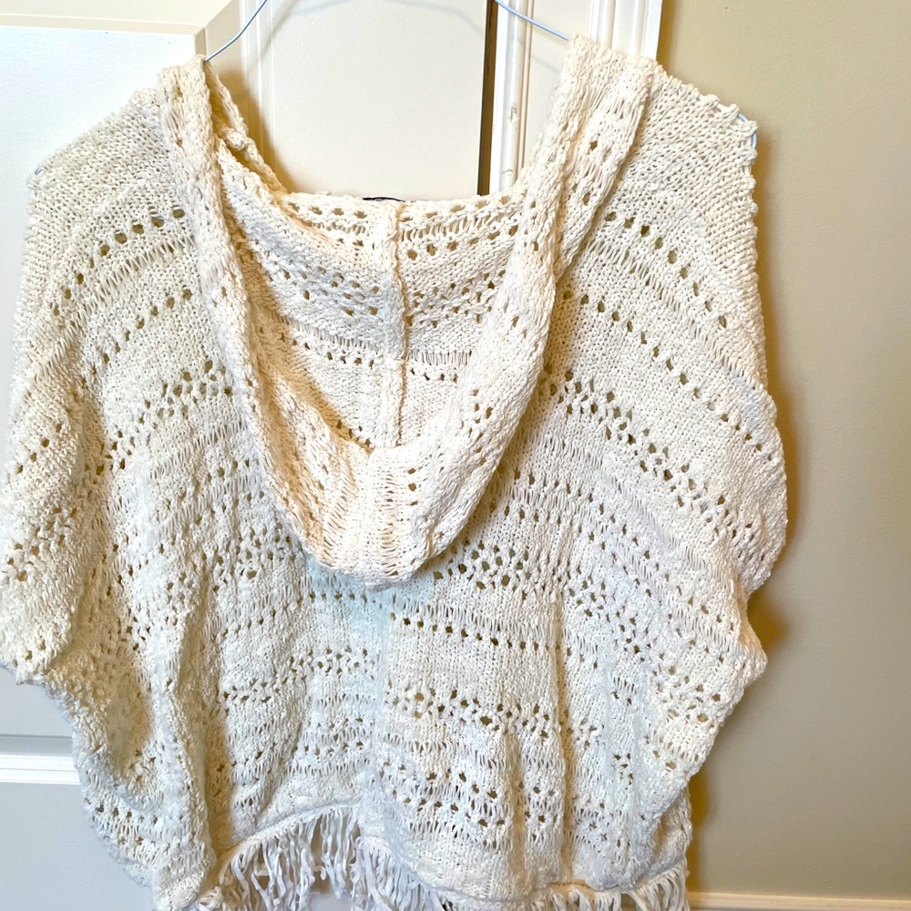 AEO fringed sweater poncho